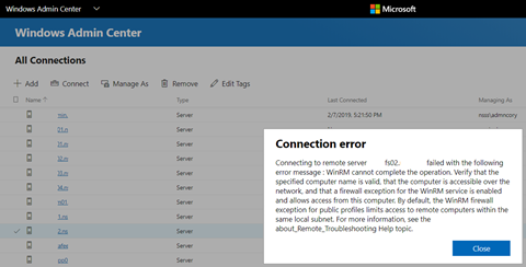 Windows Admin Center Required Ports - CoryRetherford.com